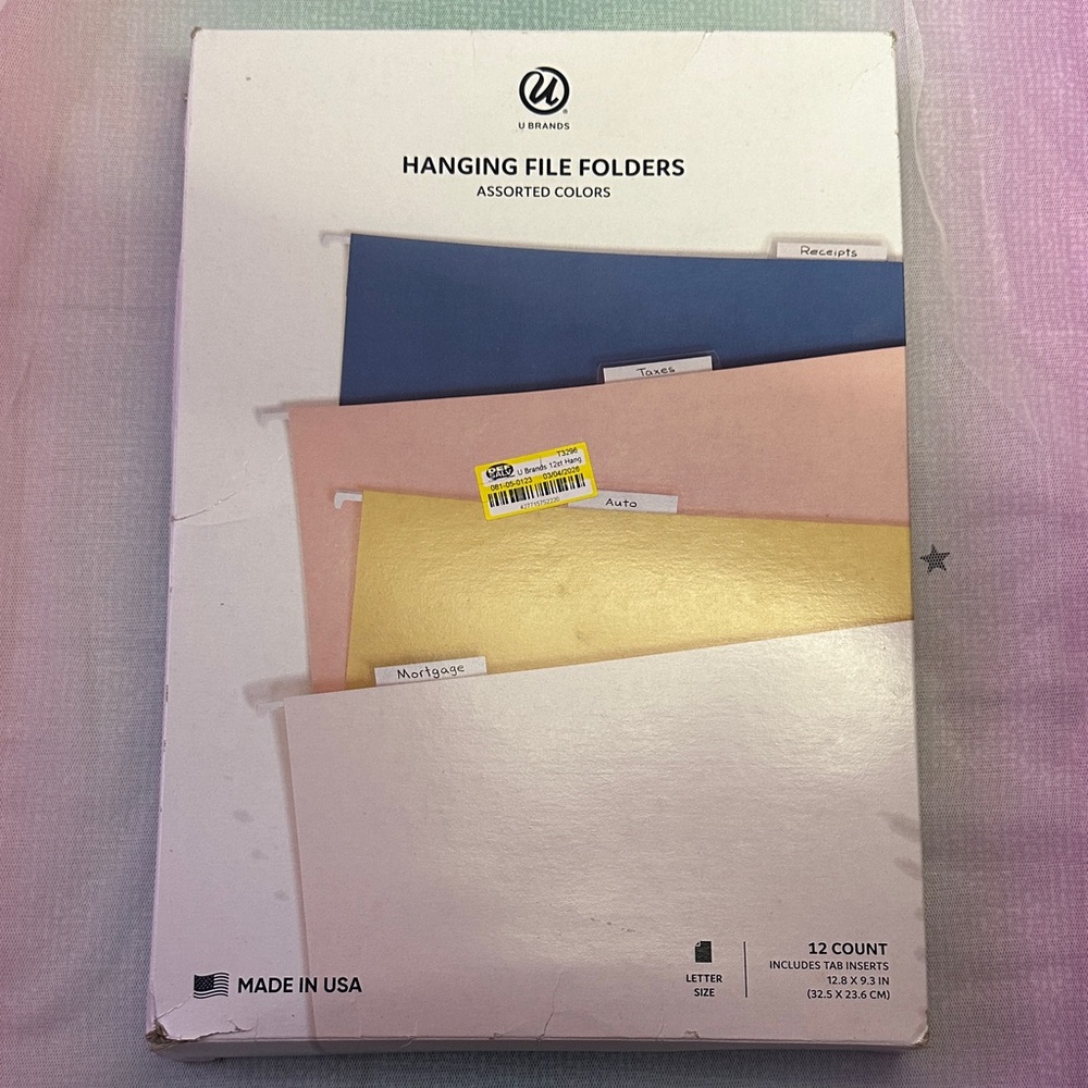 U Brands Assorted Color Hanging File Folders - Pastel Set